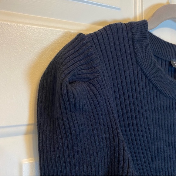 TOPSHOP Women’s Dark Navy Ribbed Long Sleeve Sweater Sz 6 - Picture 12 of 12
